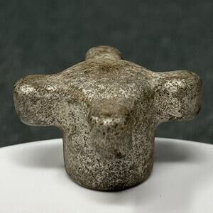 Old 4 Point Knob Threaded 1" Oxidized Metal Farm Garden Industrial Replacement